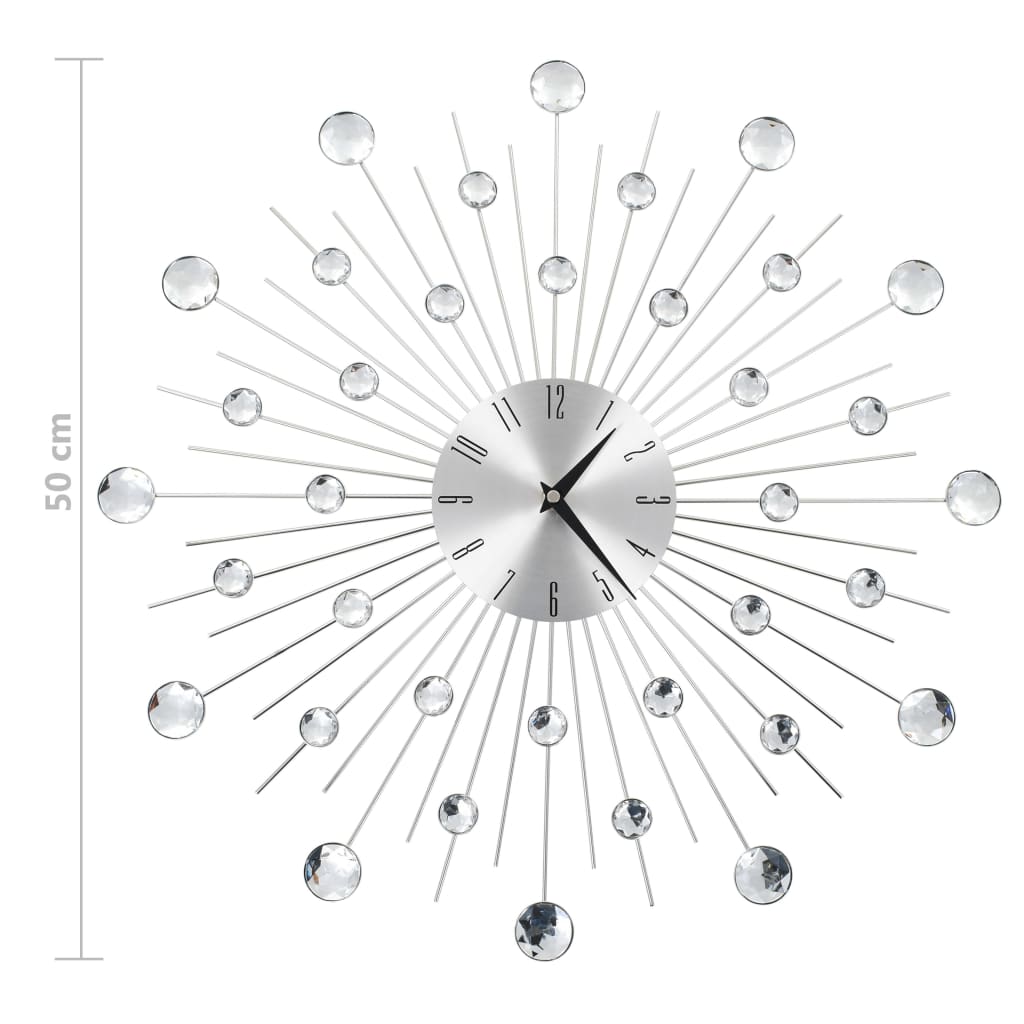 Wall clock with quartz movement, modern design, 50cm