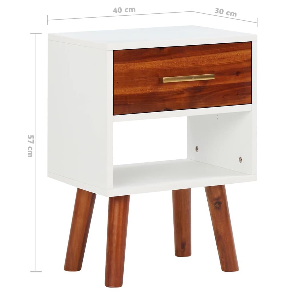 Nightstands, 2 pcs., 40x30x57cm, solid acacia wood