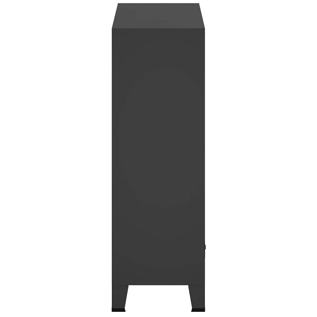 Drabužių spinta, metalas, industrinio st., 67x35x107cm, juoda