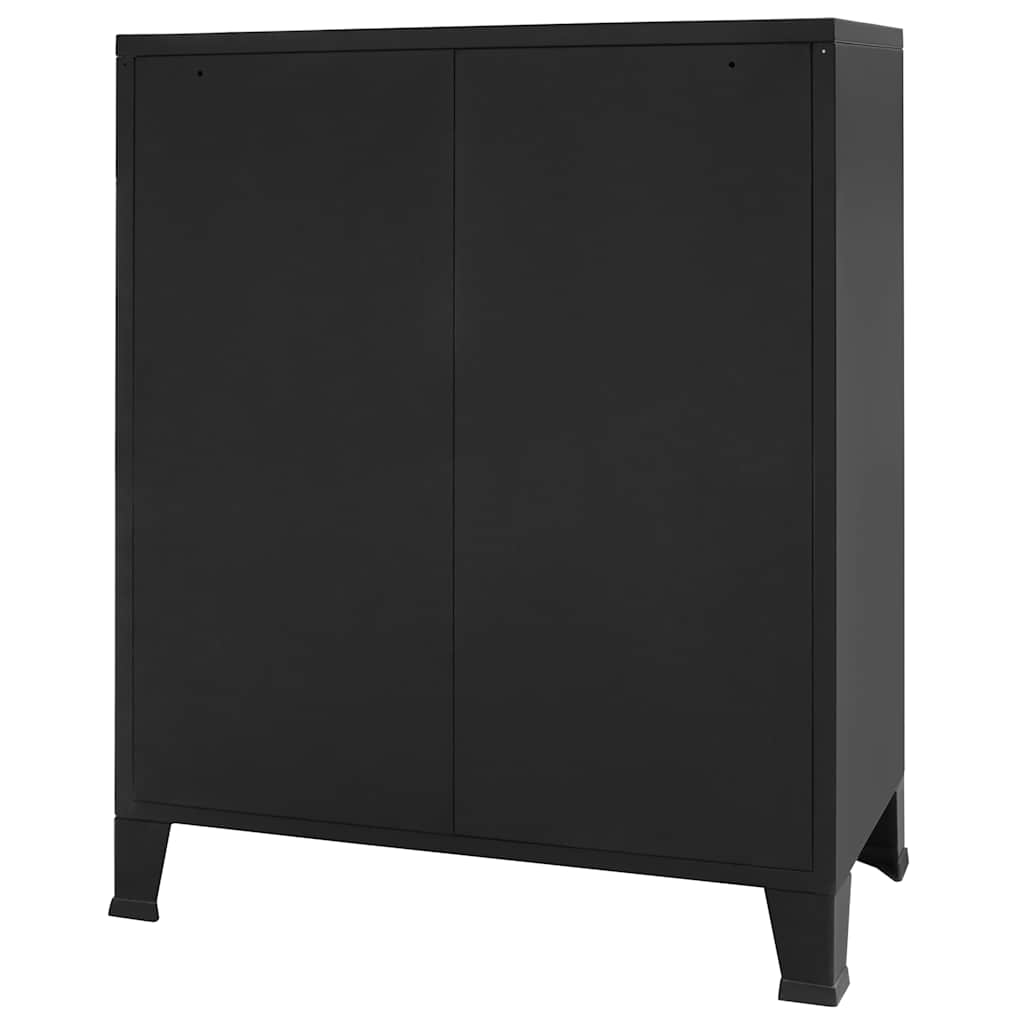 Chest of drawers, metal, industrial style, 78x40x93cm, black