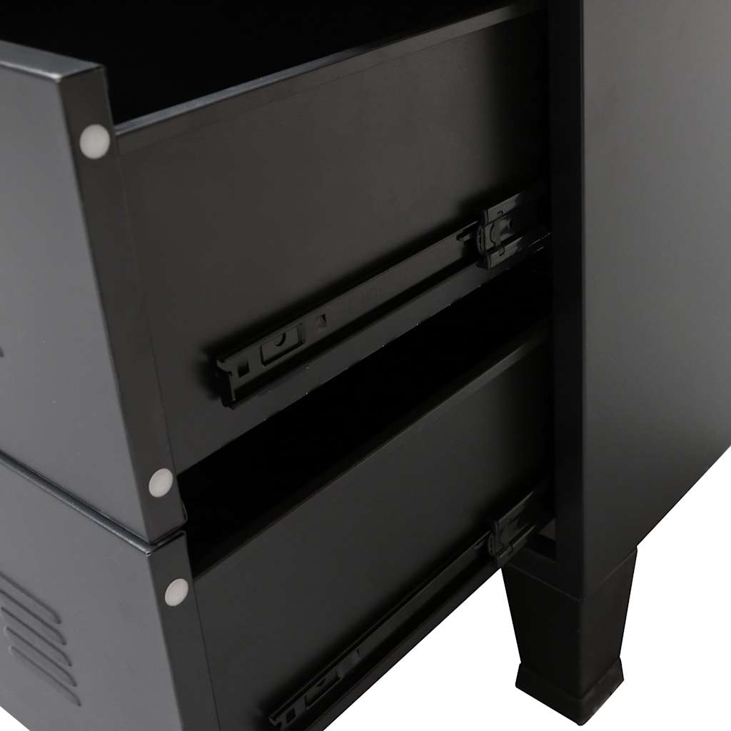 Chest of drawers, metal, industrial style, 78x40x93cm, black