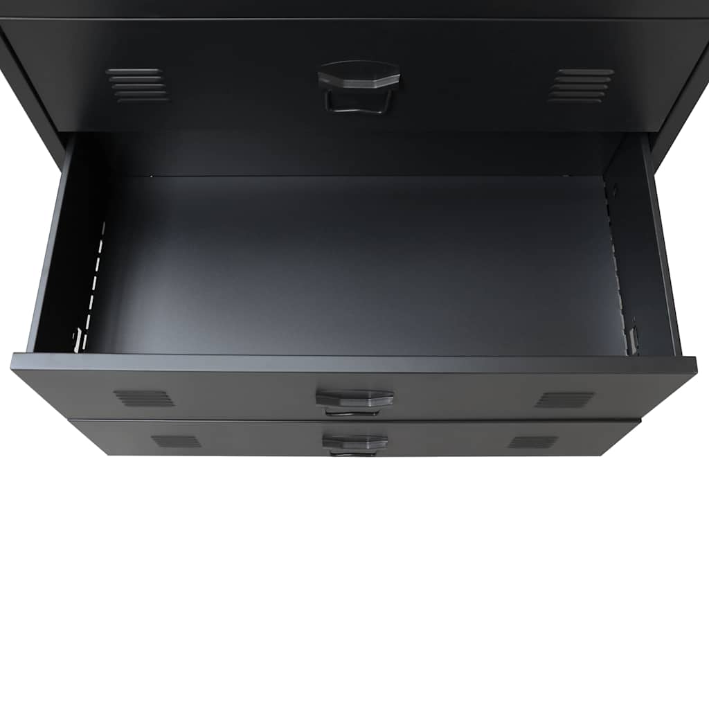 Chest of drawers, metal, industrial style, 78x40x93cm, black