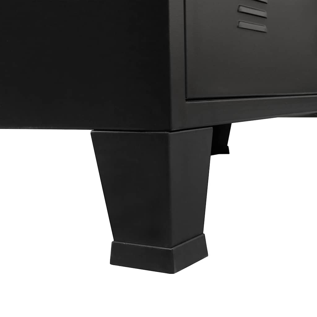 Chest of drawers, metal, industrial style, 78x40x93cm, black