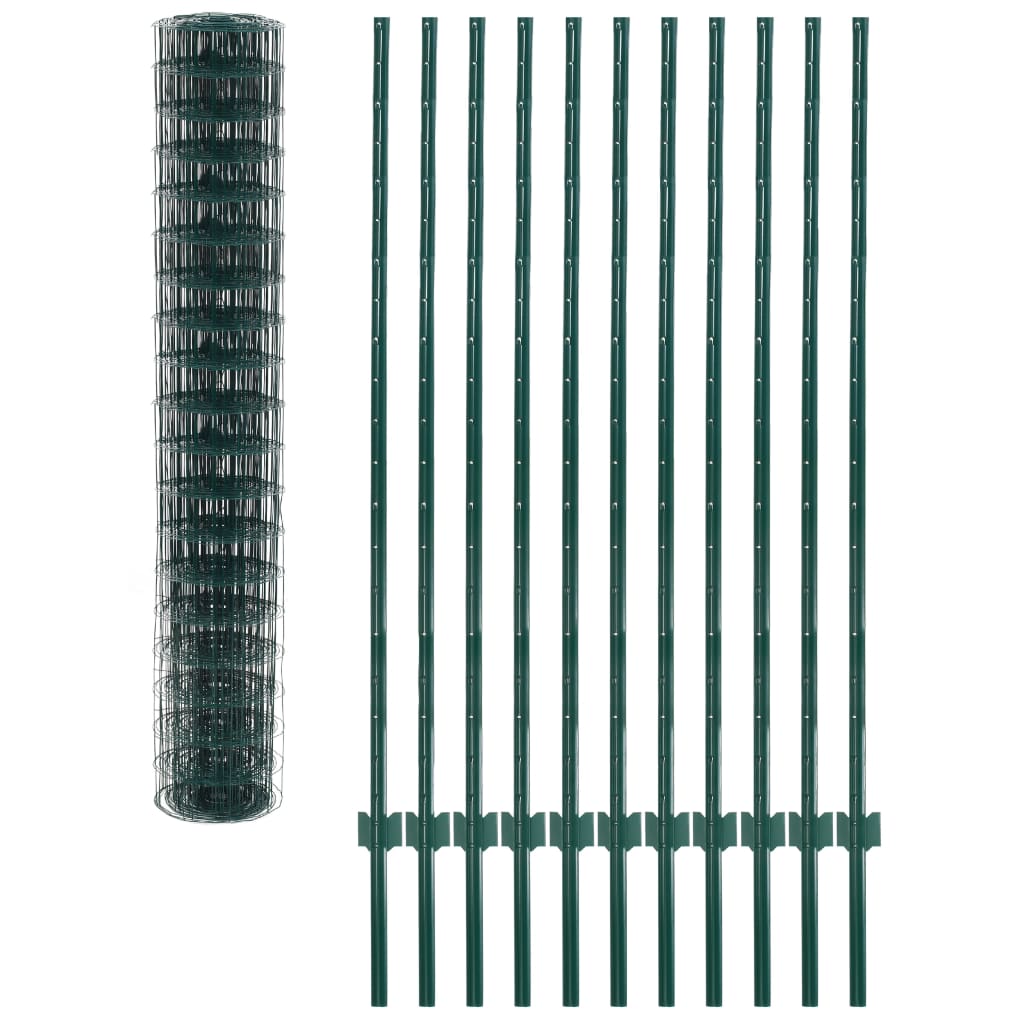 Euro fence kit, 20x1.5m, steel, green