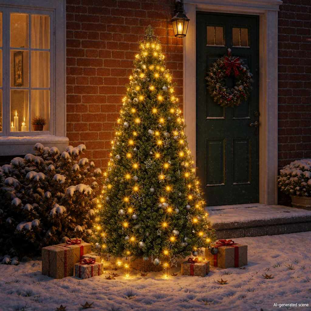 Ziemassvētku eglītes virtene, 210 LED lampiņas, 210cm