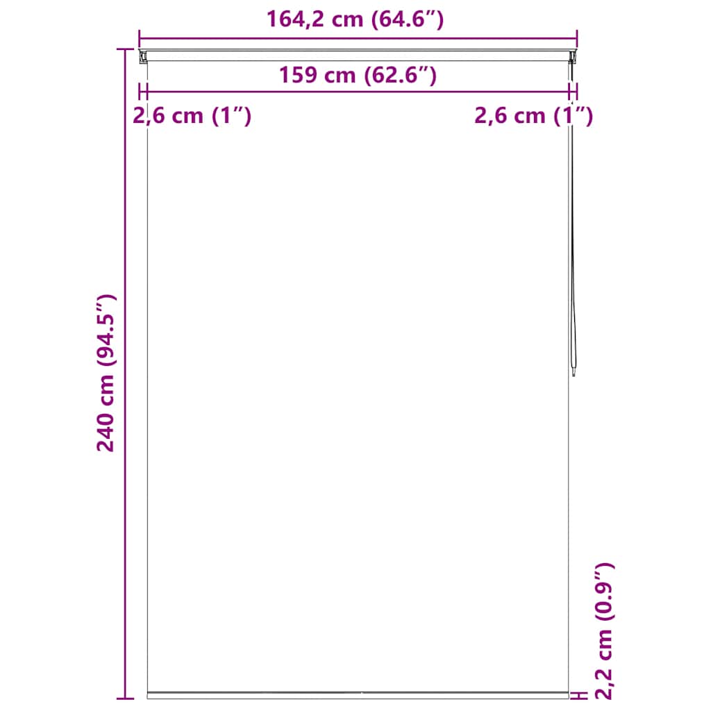 Shower blind, 160x240 cm, white