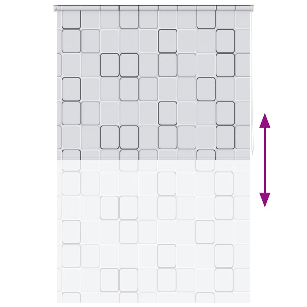 Shower roller blind, 160x240 cm, square pattern