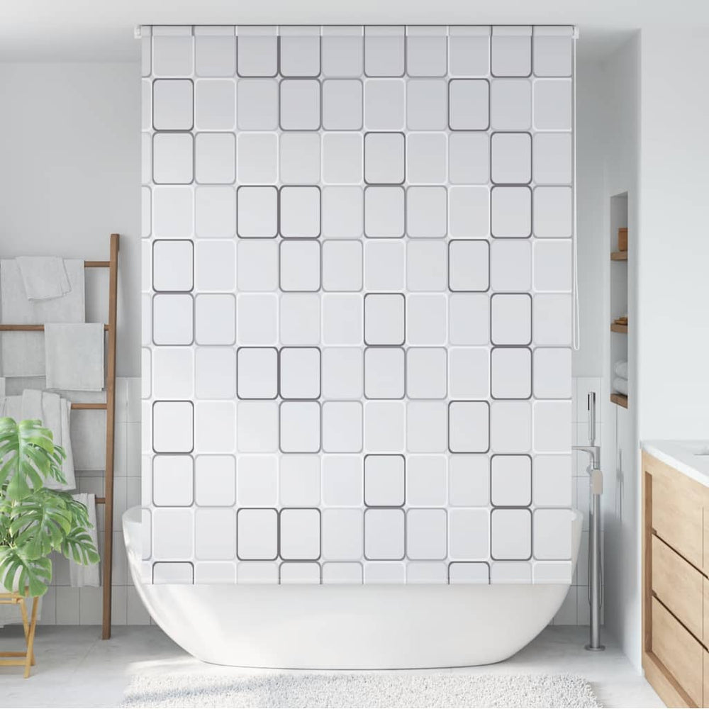 Shower roller blind, 160x240 cm, square pattern