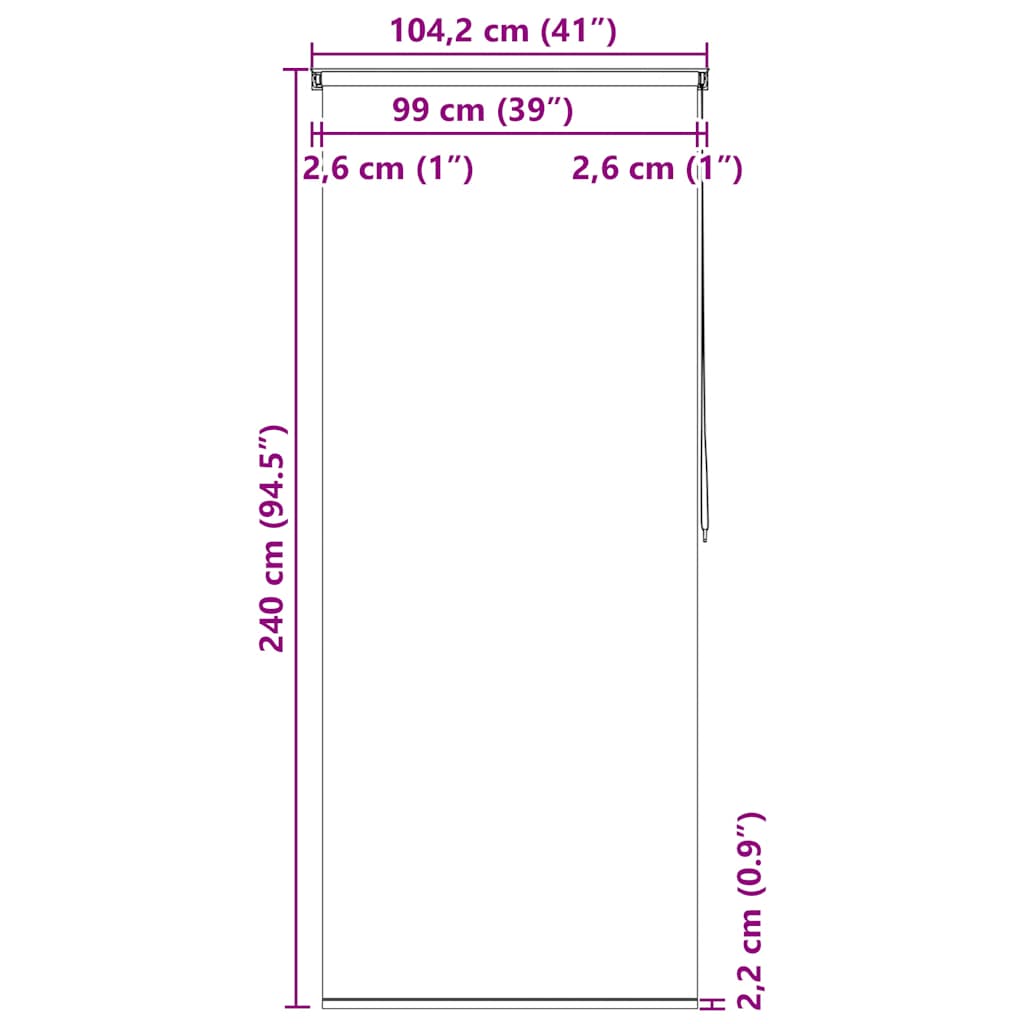 Shower blind, 100x240 cm, bubble pattern