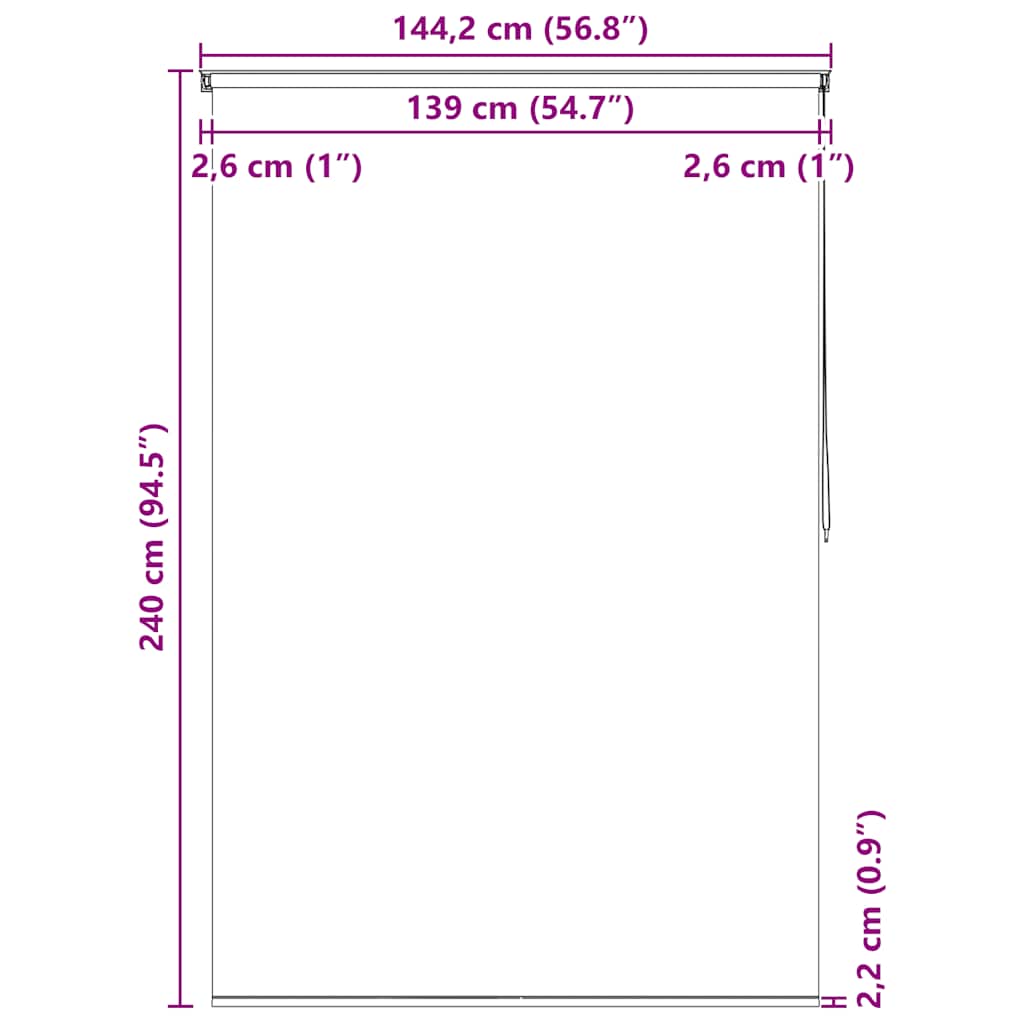 Shower roller blind, 140x240 cm, bubble pattern