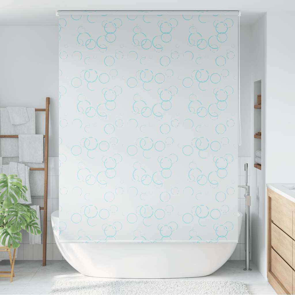 Shower roller blind, 140x240 cm, bubble pattern