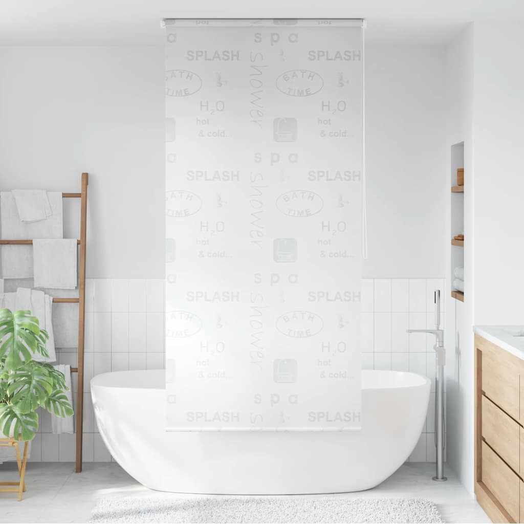 Dušo roletas, 100x240 cm, su užrašais