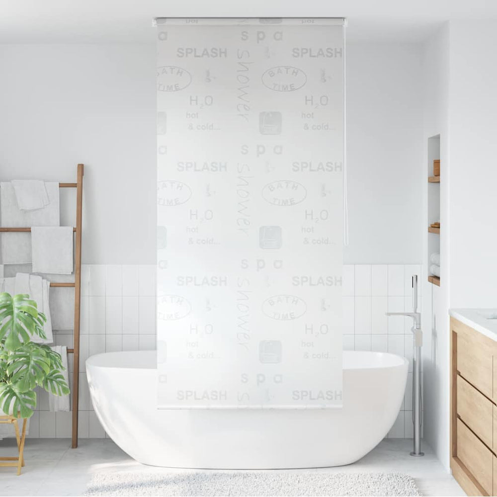 Shower blind, 120x240 cm, with inscriptions