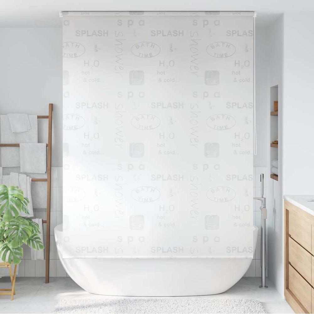 Shower blind, 140x240 cm, with inscriptions