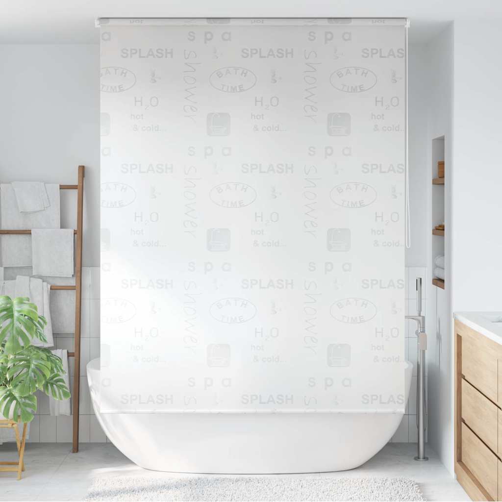Dušo roletas, 140x240 cm, su užrašais
