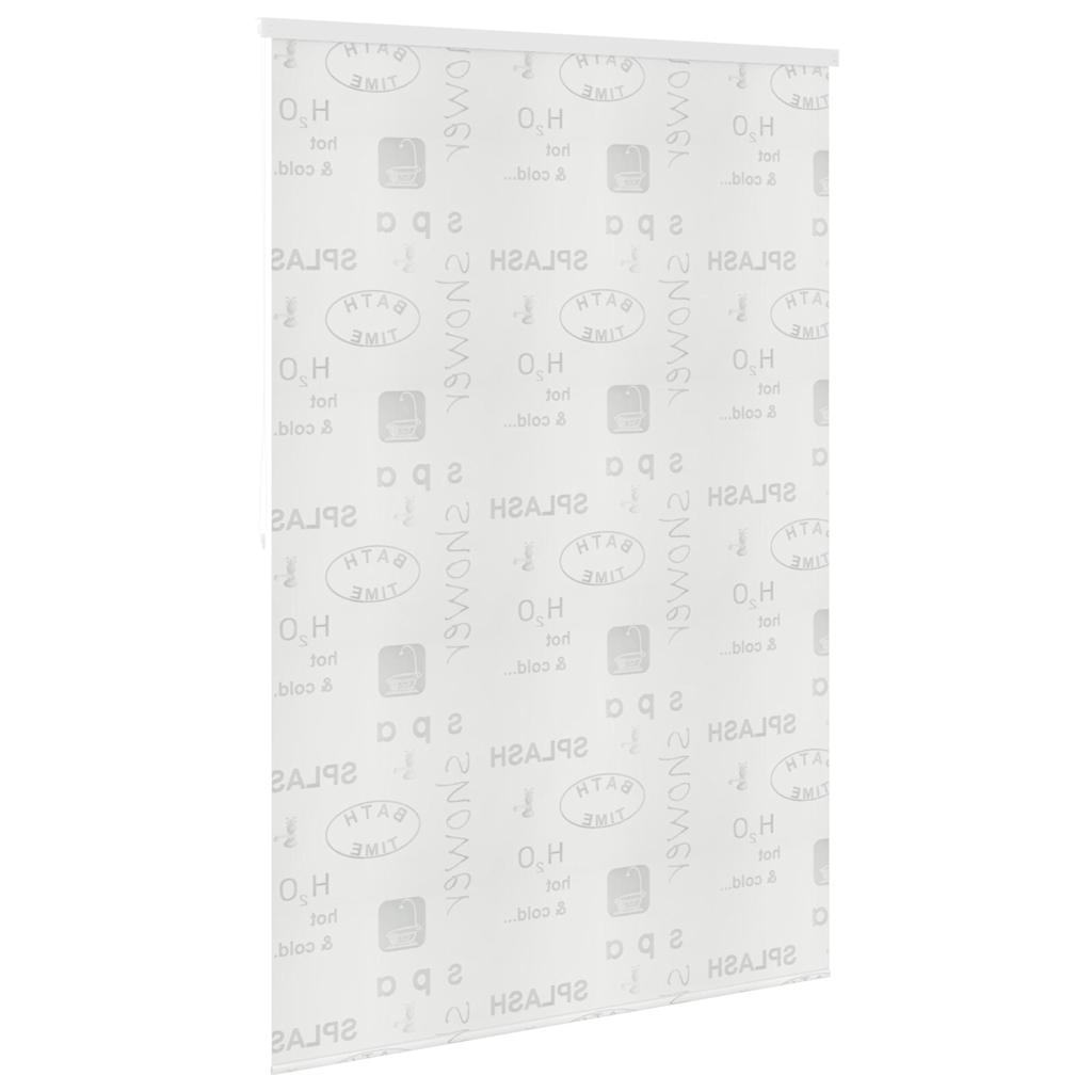 Shower blind, 160x240 cm, with text
