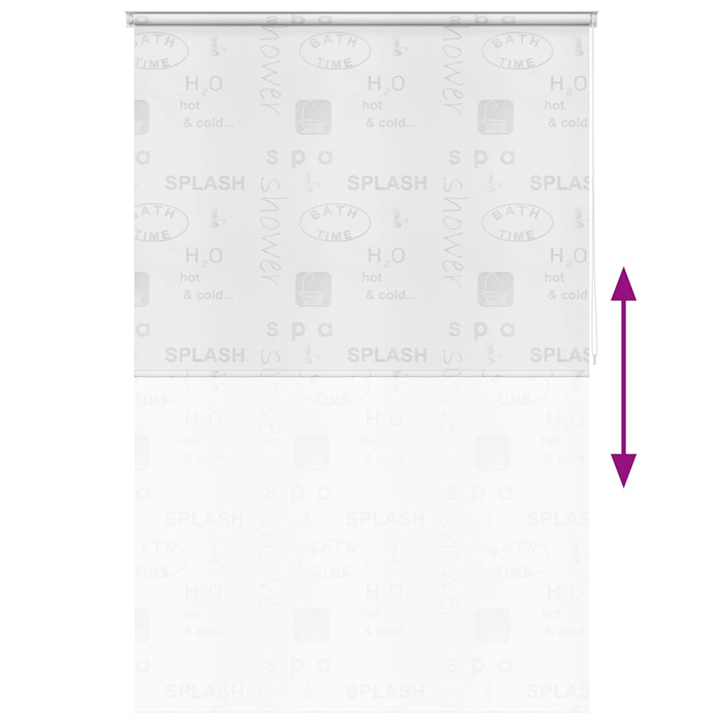 Shower blind, 160x240 cm, with text
