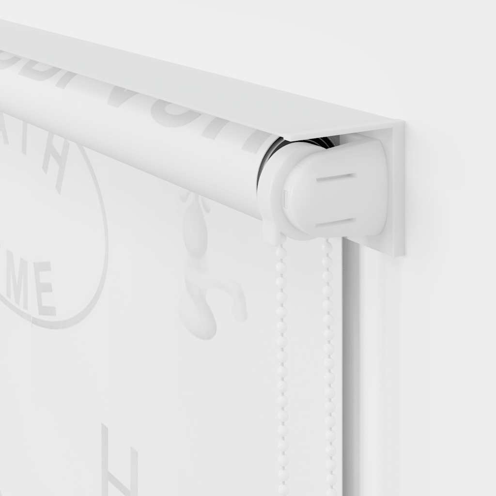 Shower blind, 160x240 cm, with text