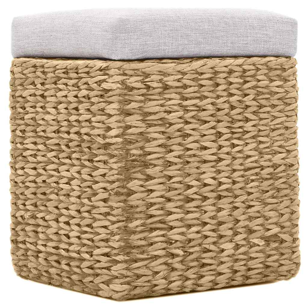 Bench with 2 ottomans, sea grass, gray