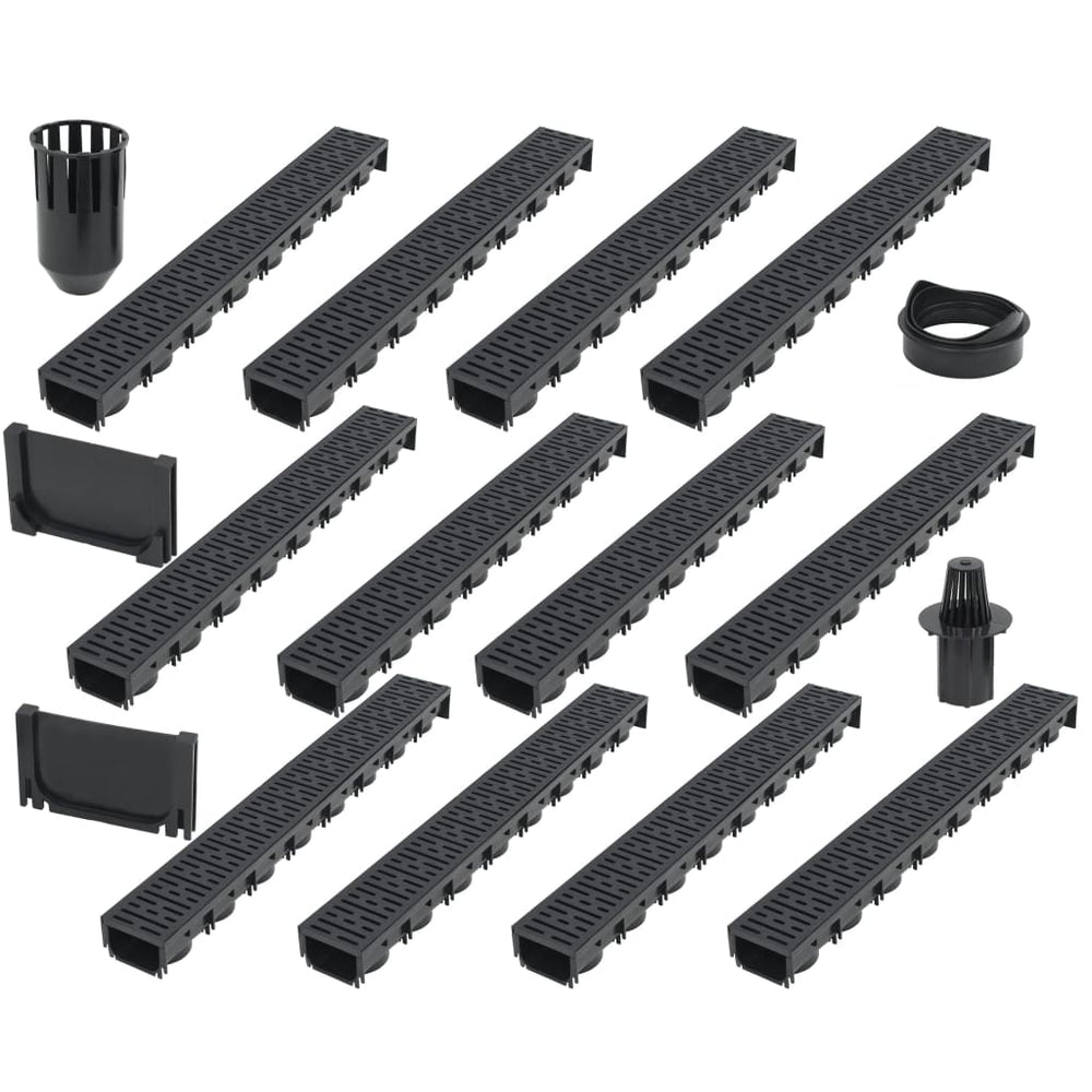 Drainage channels, 12 pcs, plastic, 12 m