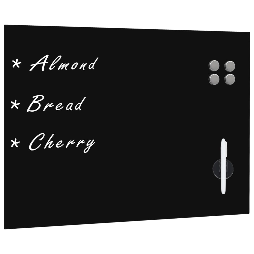 Wall-mounted magnetic glass board 80x60 cm
