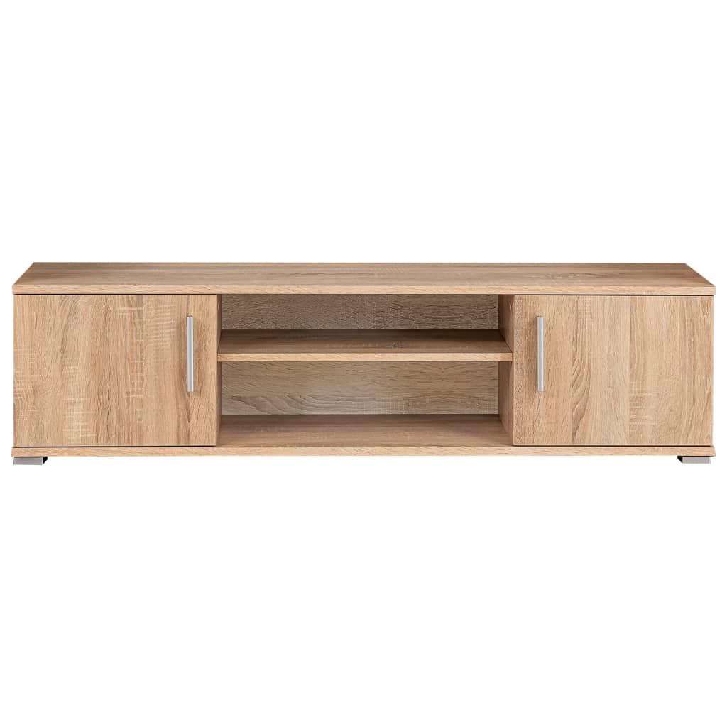 Wall-mounted TV cabinet with LED lights, Sonoma oak