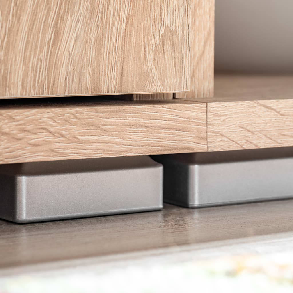 Wall-mounted TV cabinet with LED lights, Sonoma oak