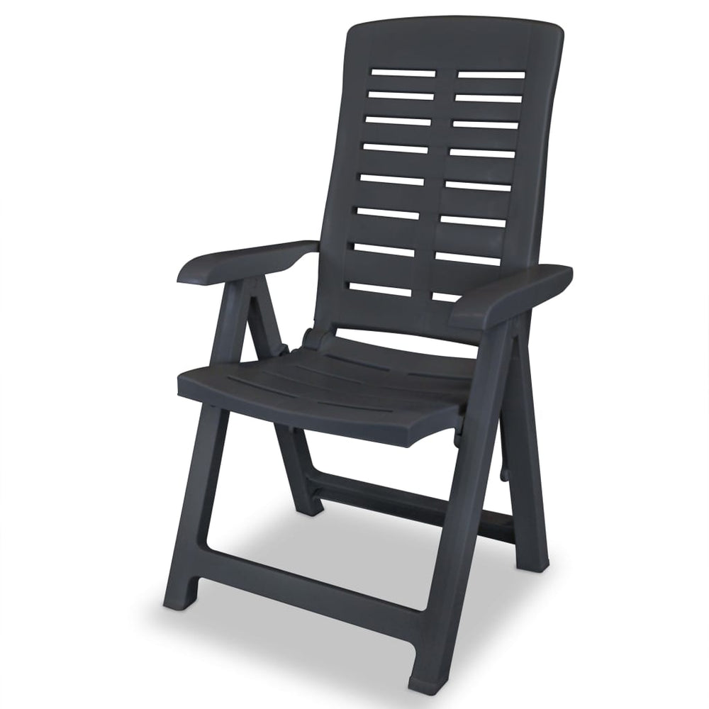 Reclining Garden Chairs, 4 pcs., Plastic, Grey