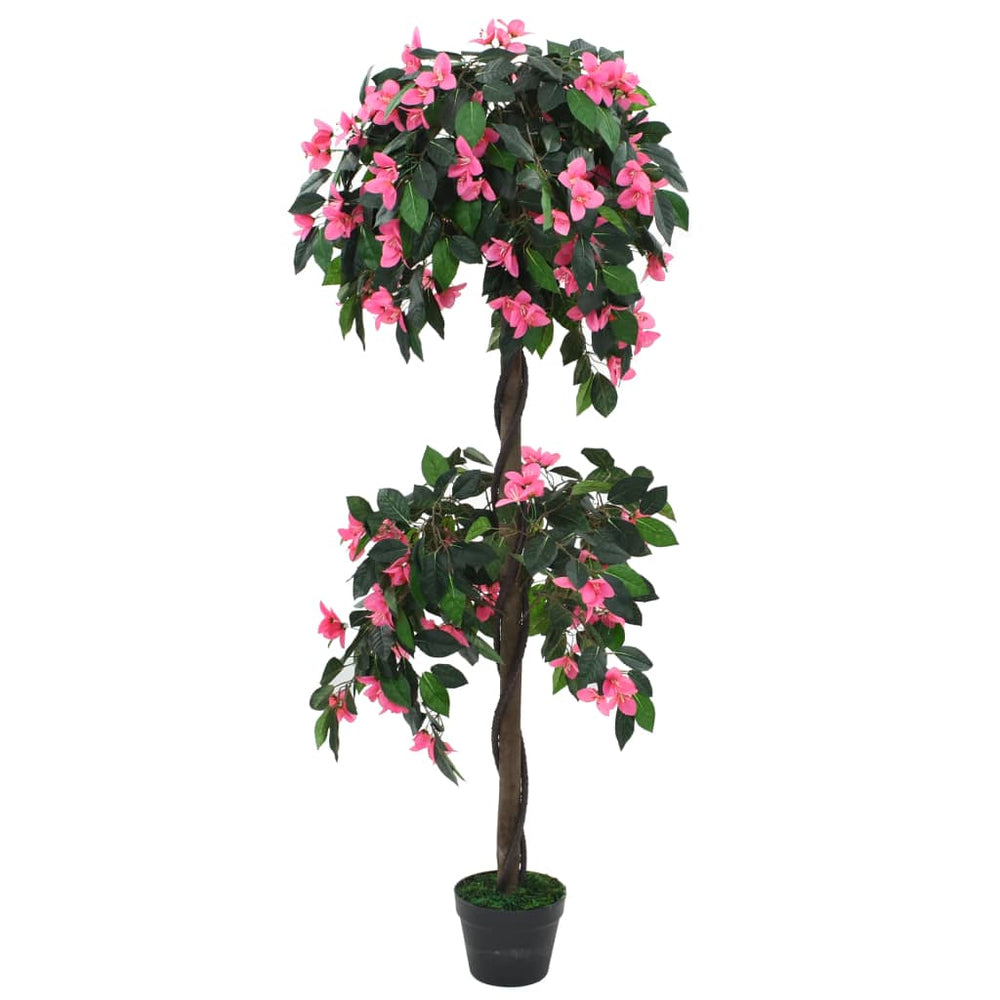 Artificial rhododendron with pot, 150 cm, green and pink