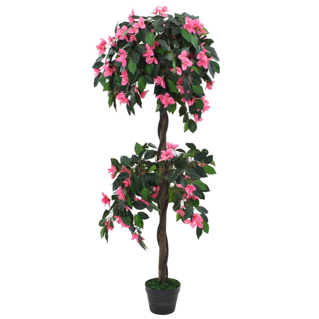 Artificial rhododendron with pot, 150 cm, green and pink