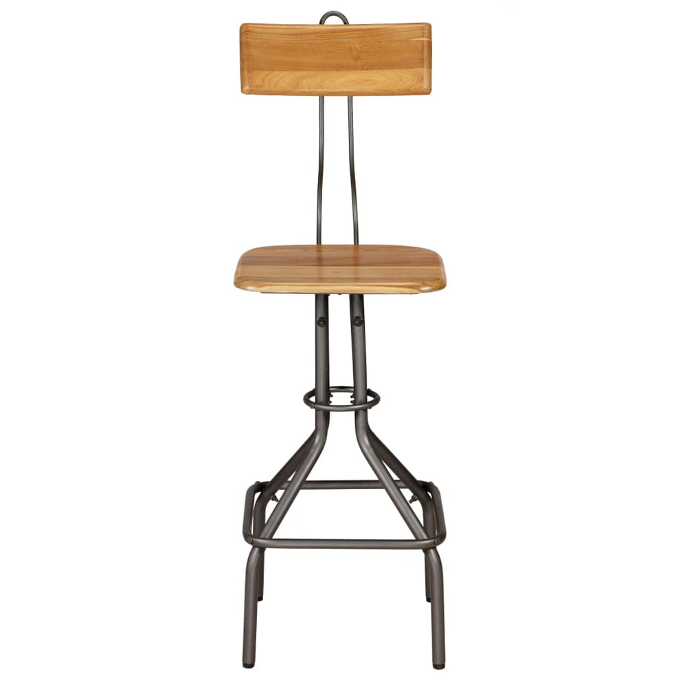 Bar stools, 2 pcs., solid reclaimed teak wood
