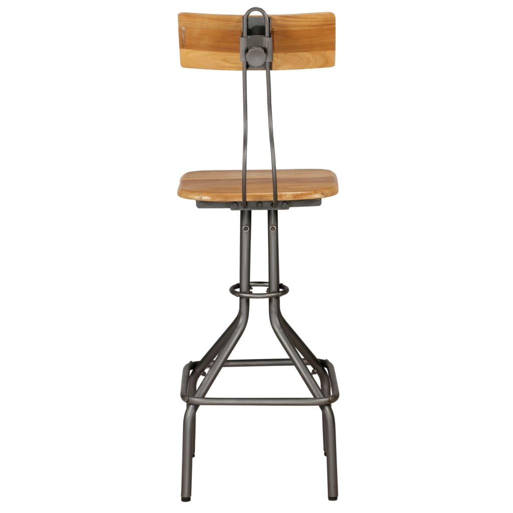 Bar stools, 2 pcs., solid reclaimed teak wood