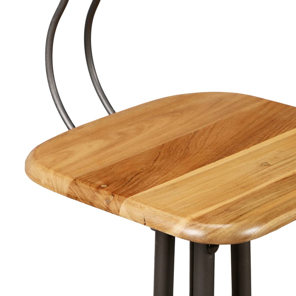 Bar stools, 2 pcs., solid reclaimed teak wood