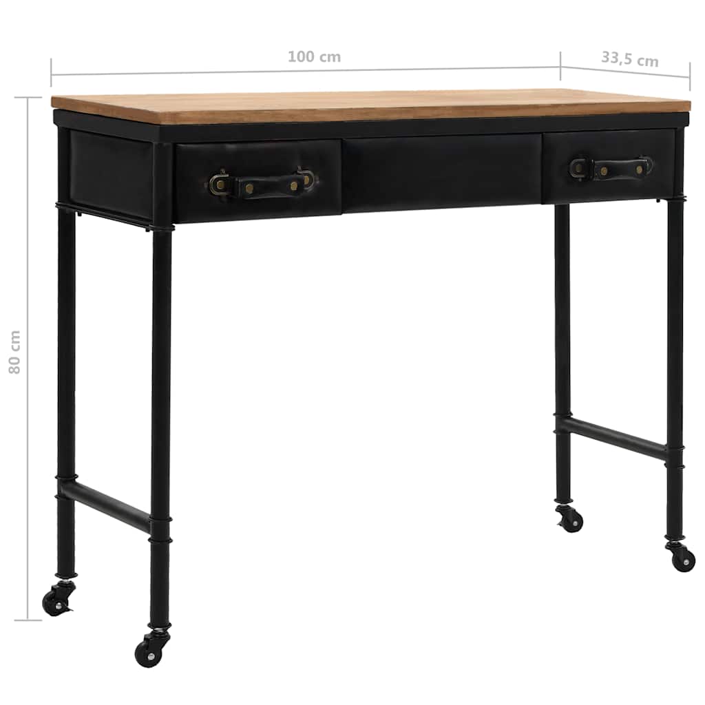 Konsoles galda, MDF un egles koks, 100x33,5x80cm