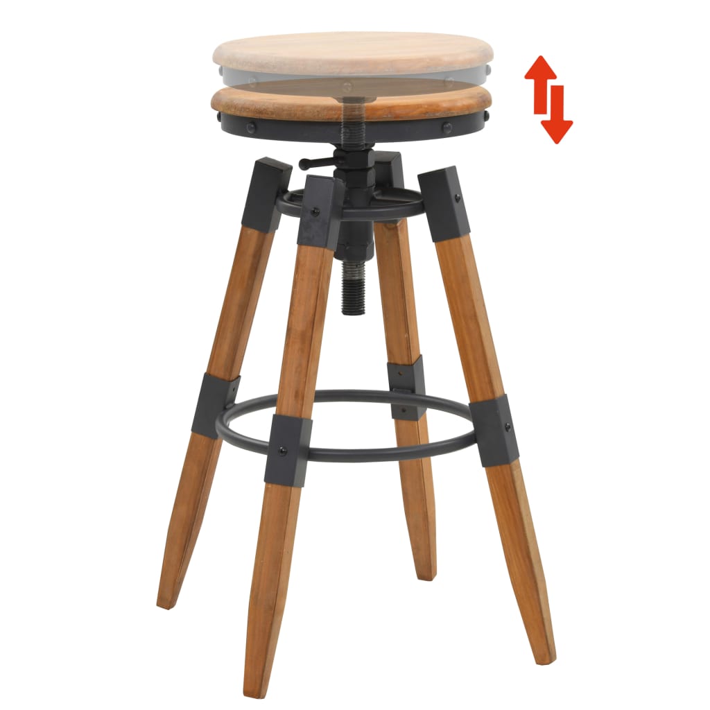 Bar stools, 2 pcs., solid spruce wood