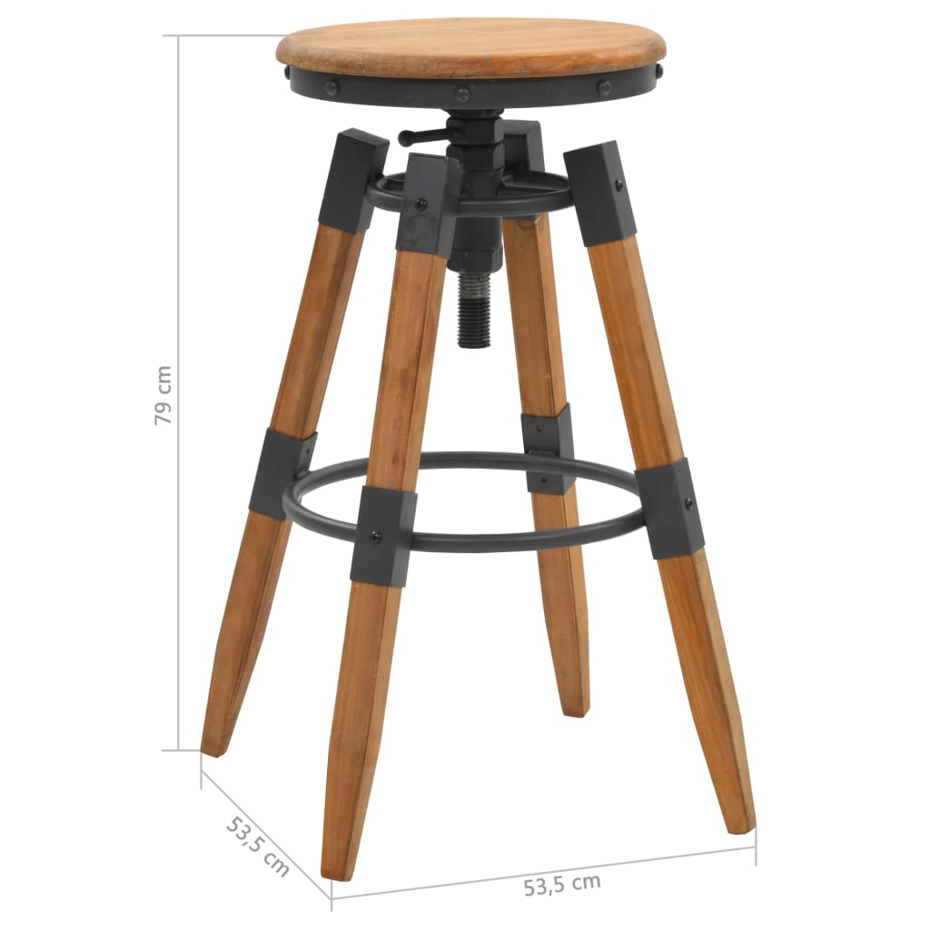 Bar stools, 2 pcs., solid spruce wood
