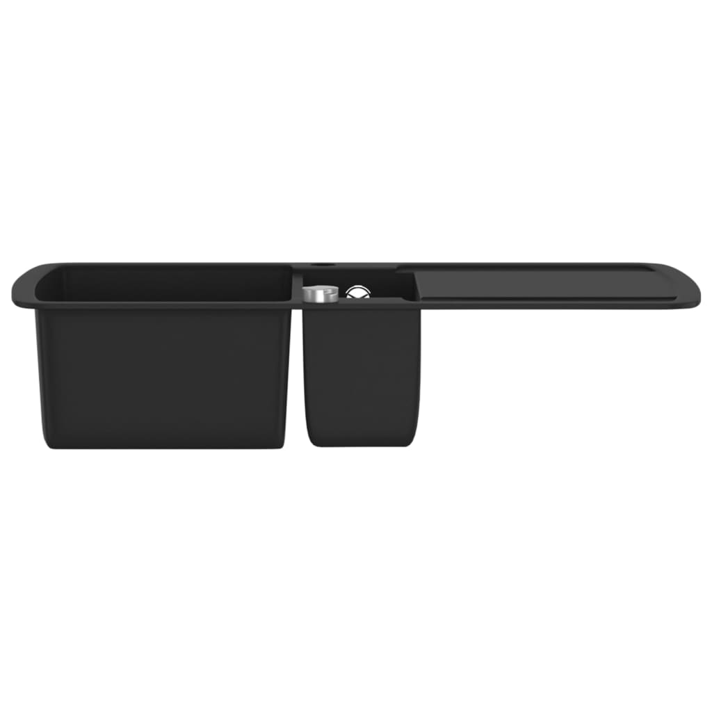 Kitchen sink, black, granite, two bowls