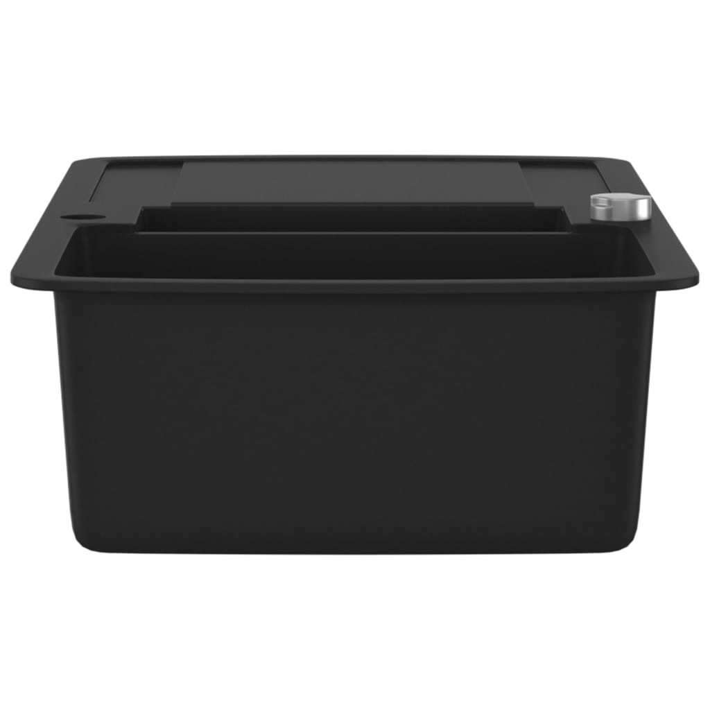 Kitchen sink, black, granite, two bowls