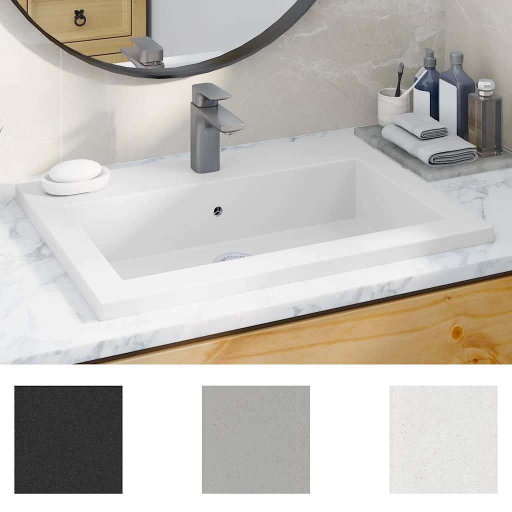 Sink, granite, 600x450x120mm, white