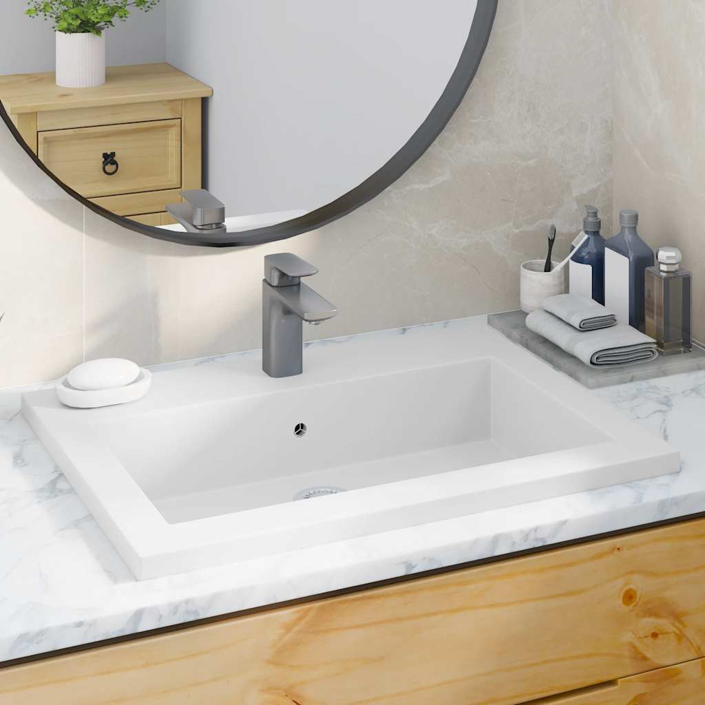 Sink, granite, 600x450x120mm, white