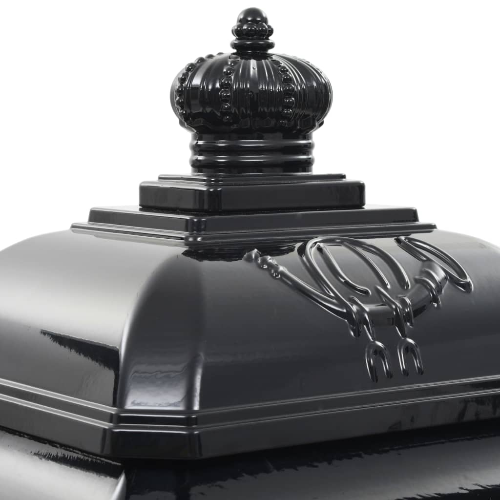 Letterbox, column-shaped, aluminium, stainless, black