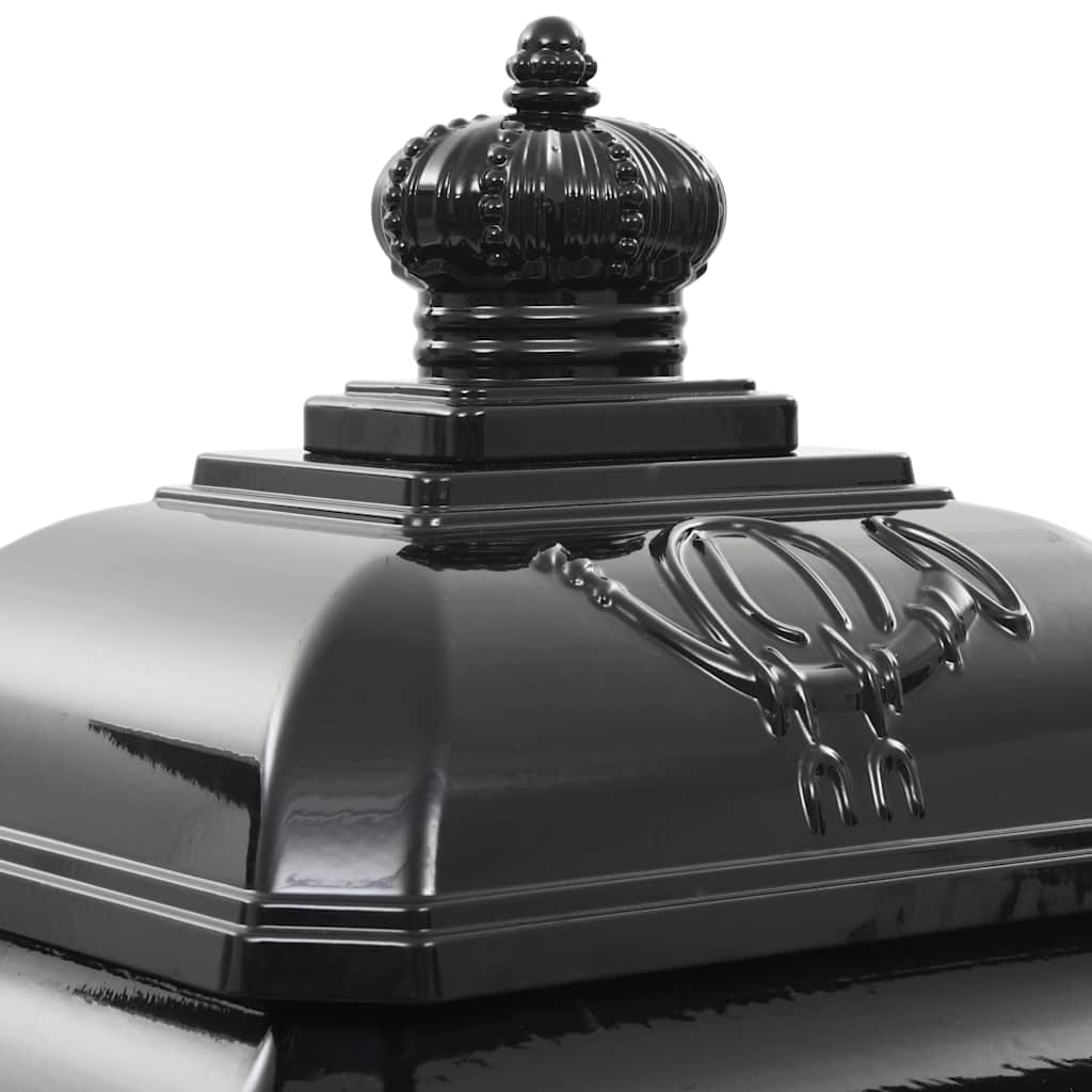 Letterbox, column-shaped, aluminium, stainless, black