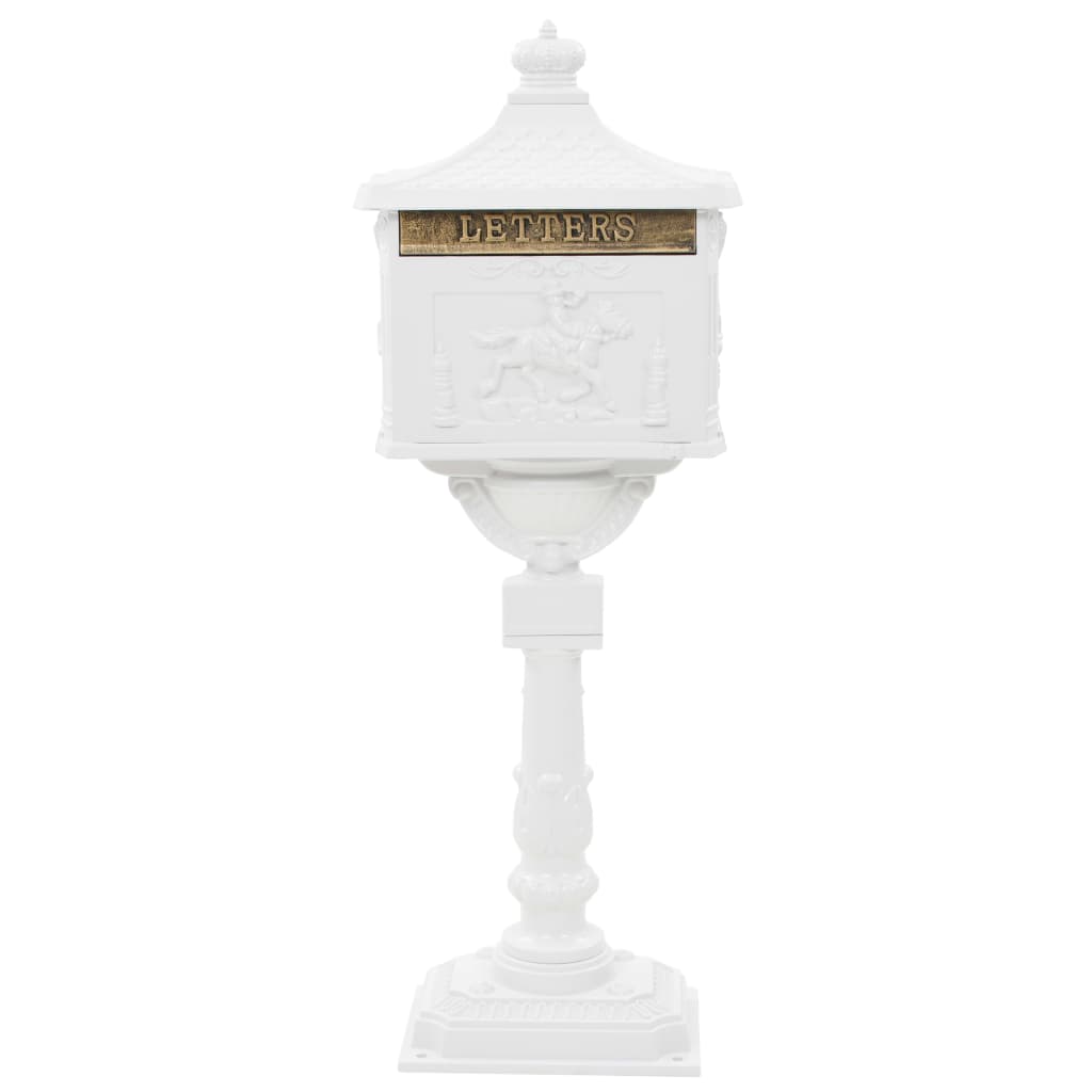 Postbox, aluminium, vintage style, rustproof, white