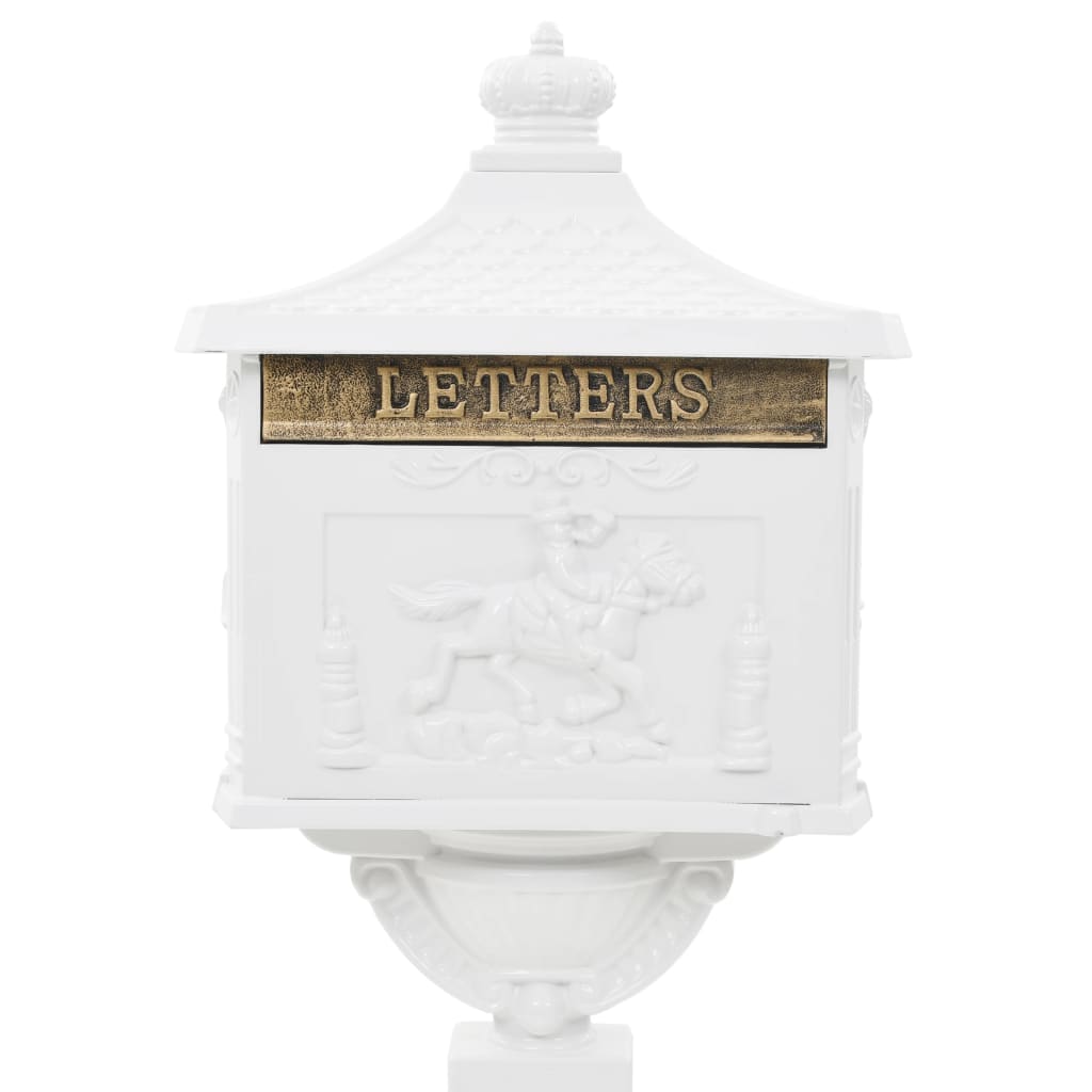 Postbox, aluminium, vintage style, rustproof, white