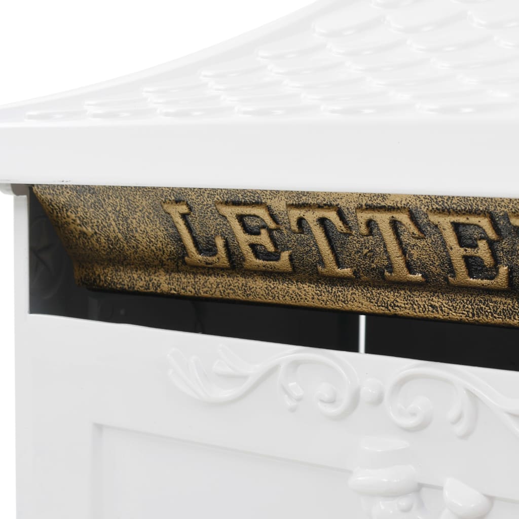 Postbox, aluminium, vintage style, rustproof, white