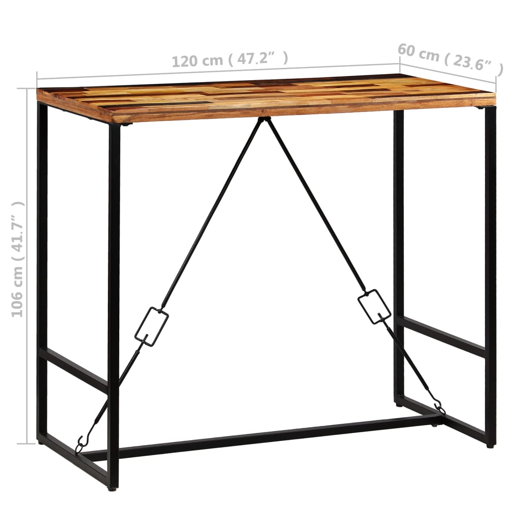 Bar table, reclaimed wood, 120x60x106cm