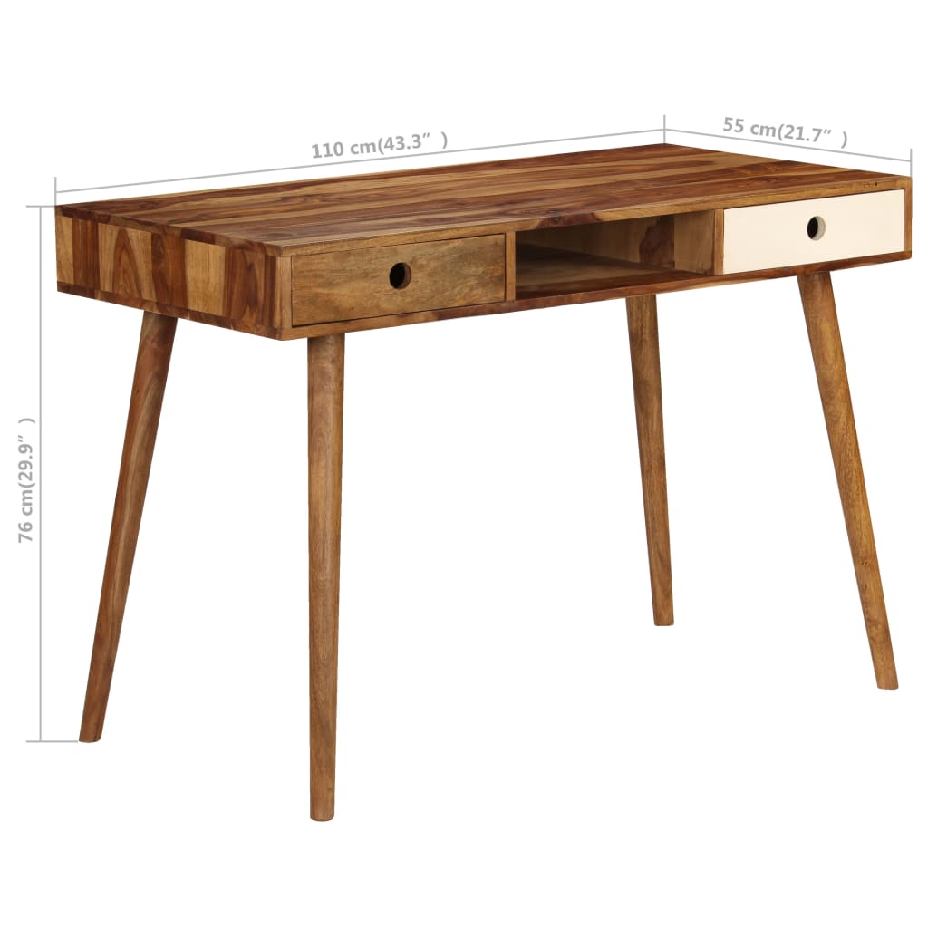 Rašomasis stalas, 110x55x76cm, rausv. dalberg. med. masyvas