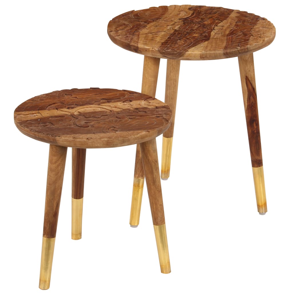 Coffee tables, 2 pcs., solid wood