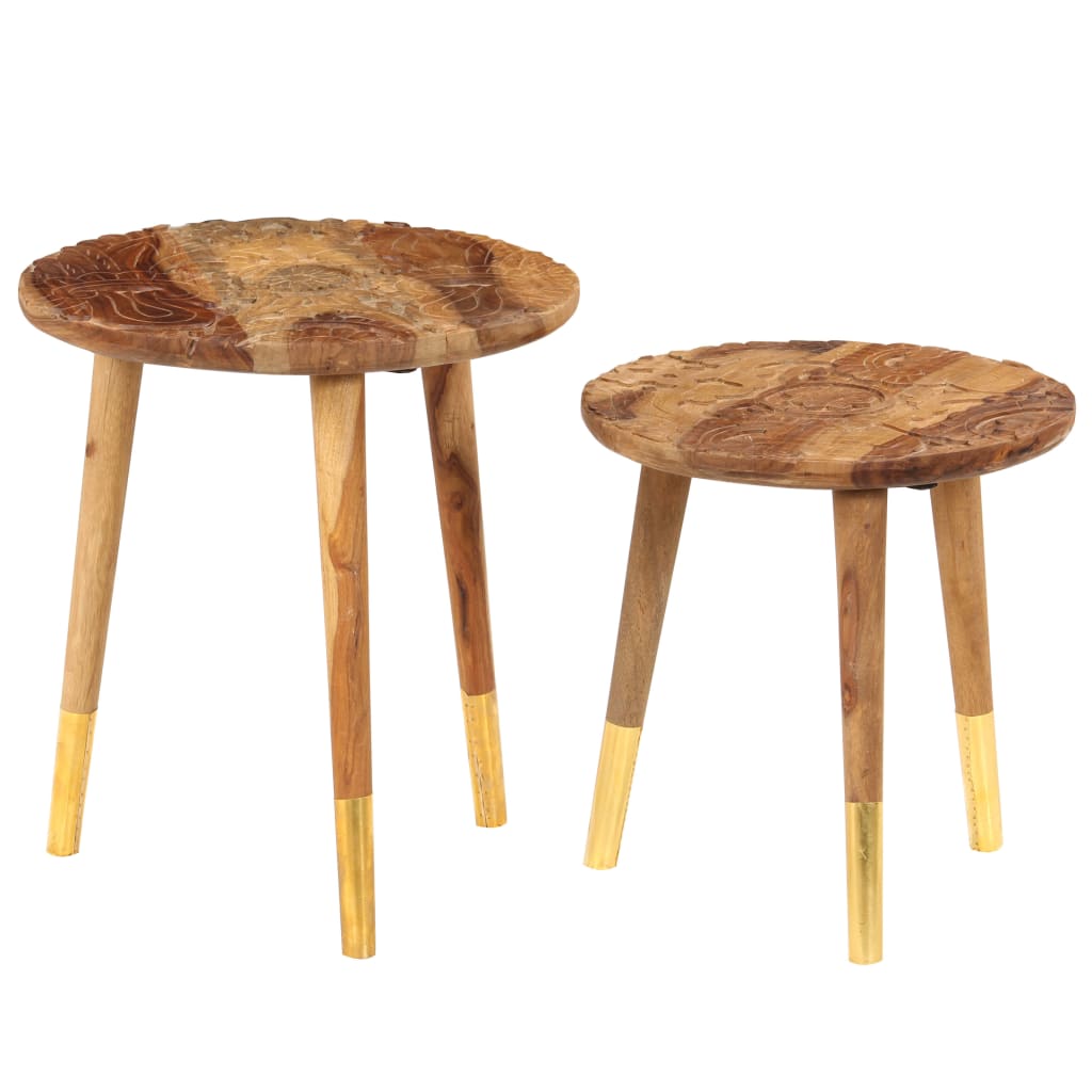 Coffee tables, 2 pcs., solid wood