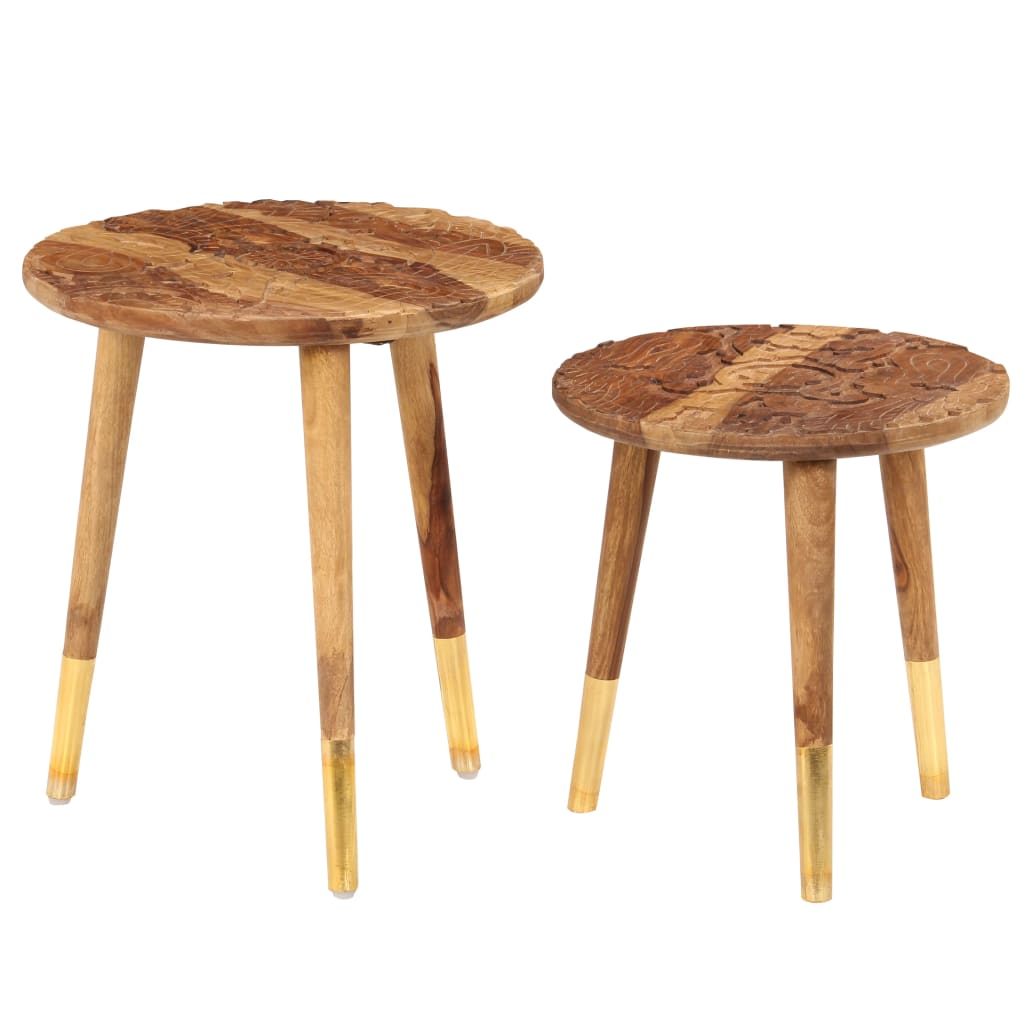 Coffee tables, 2 pcs., solid wood